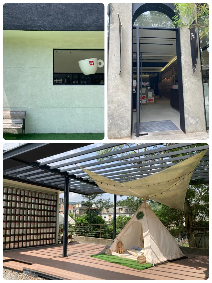 在咖啡廳旁還有白色帳篷可以入內休息拍照！