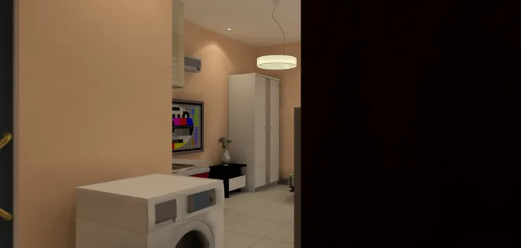 我在洗手間門口放了洗衣機，即使房間不大。我挺不能忍受用公眾洗衣機，去泰國旅居才逼不得已。