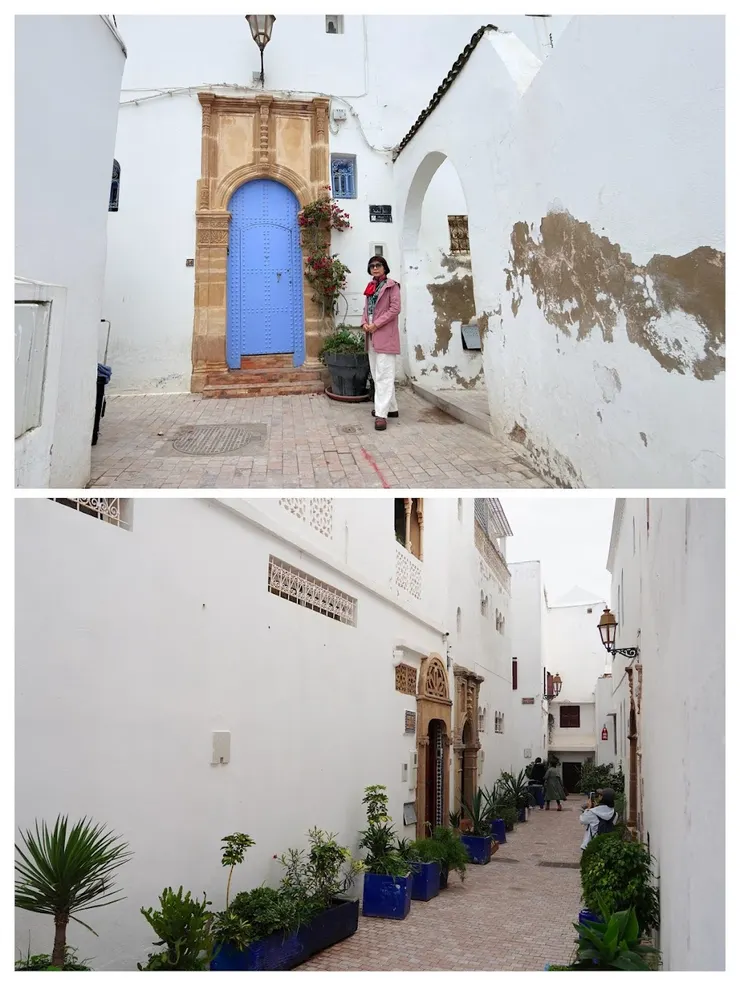 轉進小巷弄跟西葡很多小鎮類似， 白牆加上花草點綴感覺清新。