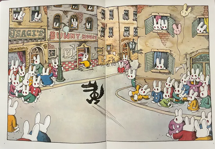 想融入兔子群中的大野狼，但所有兔子都避開。