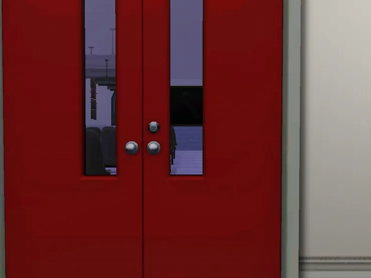 我用了彩虹的顏色來排列，所以這個是第一個房間。大家能不能從門上的玻璃小窗看出這房間有什麼用途？