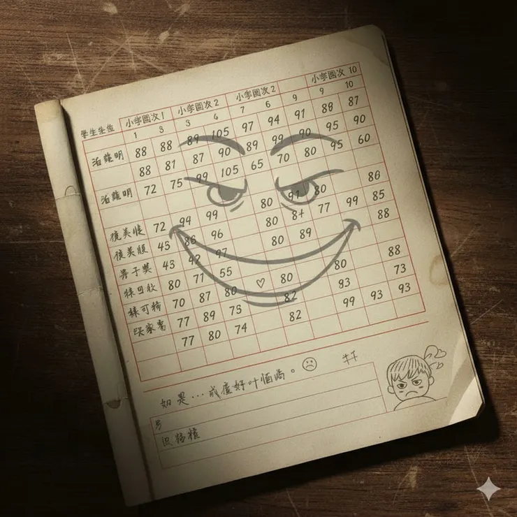 正在奸笑的成績單 (小昕咒語Gemini繪圖)