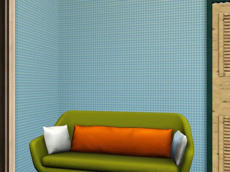 沙發的顏色在這個房間很是突出，我故意的。