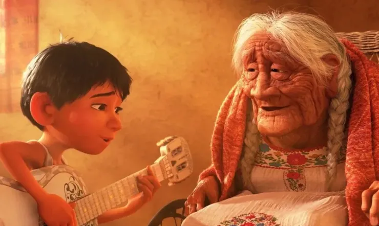 米高彈吉他給可可聽，喚醒可可對海特的記憶