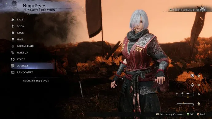 A custom Nioh 3 character resembling Seori from Ninja Gaiden 4.