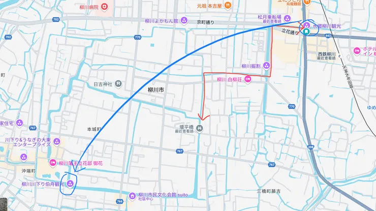 行駛的路線會有所不同，當天是走紅色路線，起點跟終點在同一個地方。