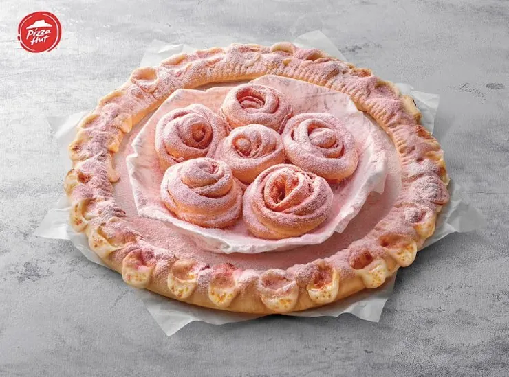 粉愛你花圈披薩