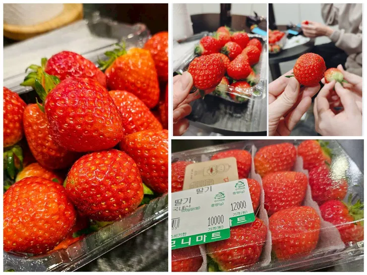 冬天來韓國必須享用的水果 - 草莓 (10,000韓幣 - 約台幣230元、24顆)