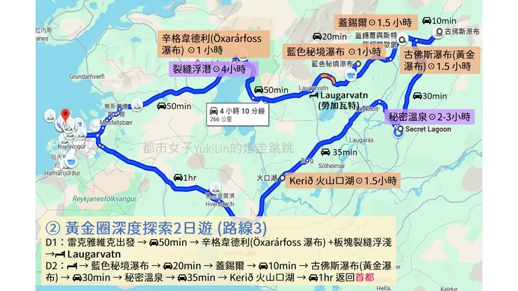 ② 黃金圈深度探索2日遊 (路線3)