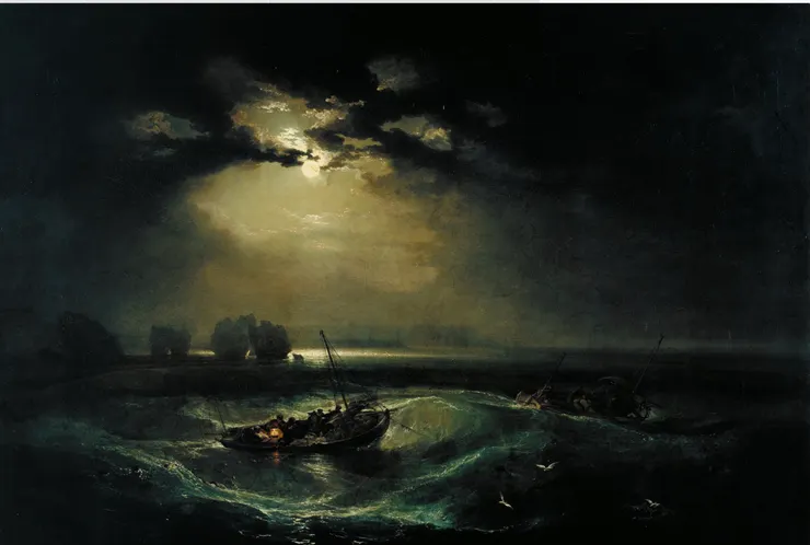 〈海上漁夫〉（Fishermen at Sea, 1796）圖片來源：維基百科
