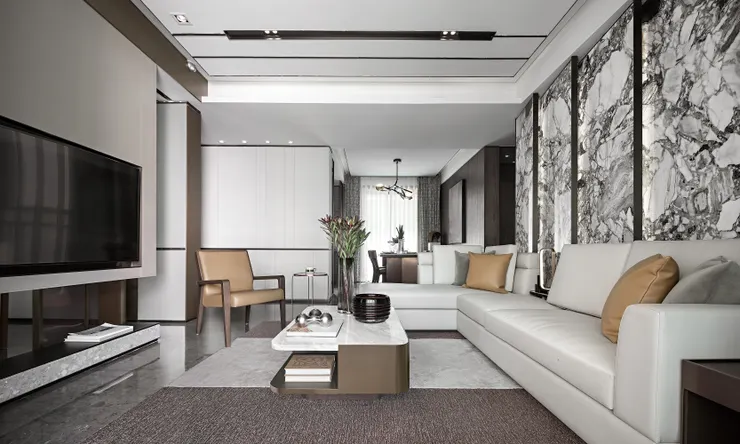 以 Greige(灰米色) 為基底,強調整體的「啞光」質感,能有效吸收過多的光線反射,調節視覺舒適度。