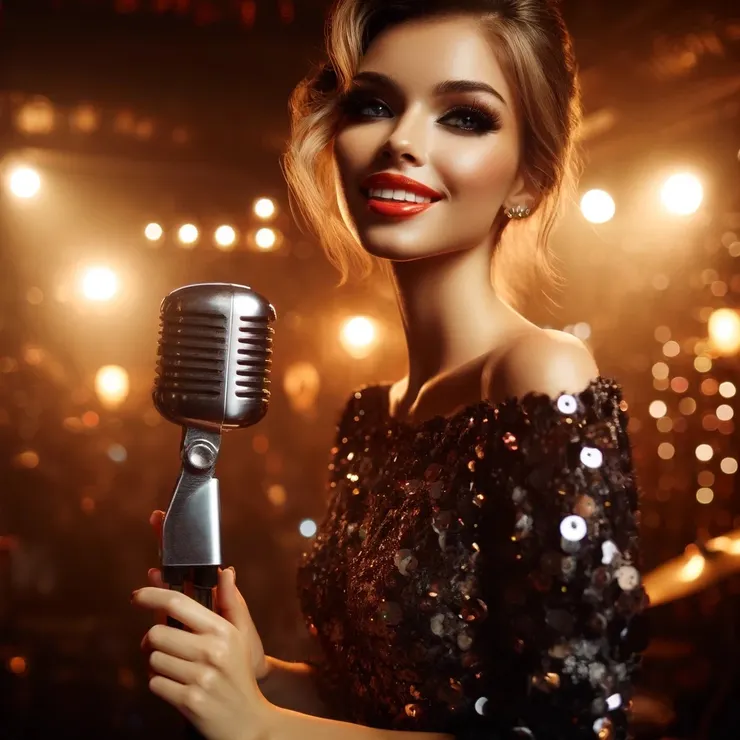 As she sings, her voice is rich and soulful, weaving tales of love lost and found, of moonlit escapades and the fleeting beauty of a moment. 