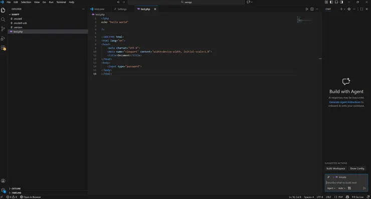 圖七 第一支php程式