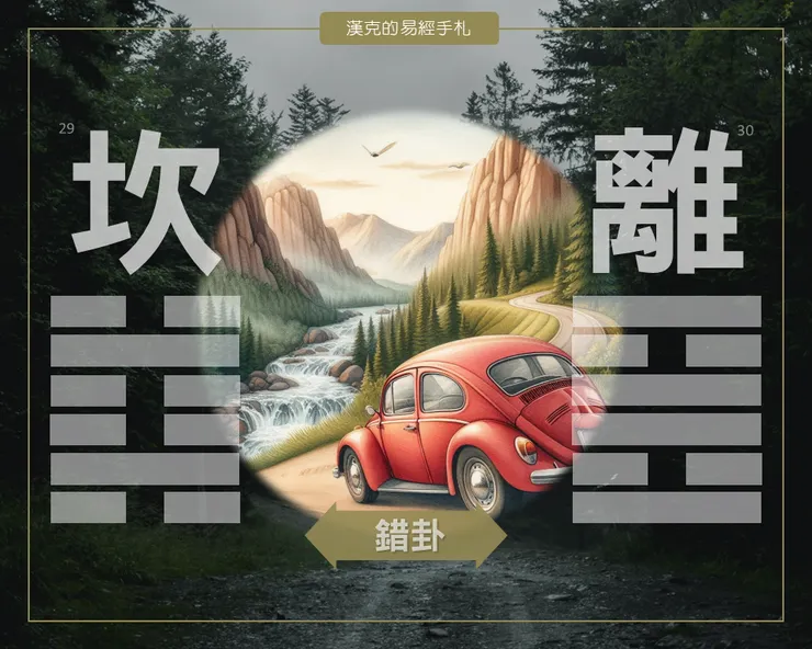 圖:當道路開始顛簸,不是下車,而是繫好安全帶。坎離相錯,險難中常伴隨著頓悟。