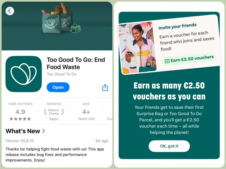 新用戶使用我的專屬TGTG推薦連結註冊，即可免費得到首個Surprise Bag