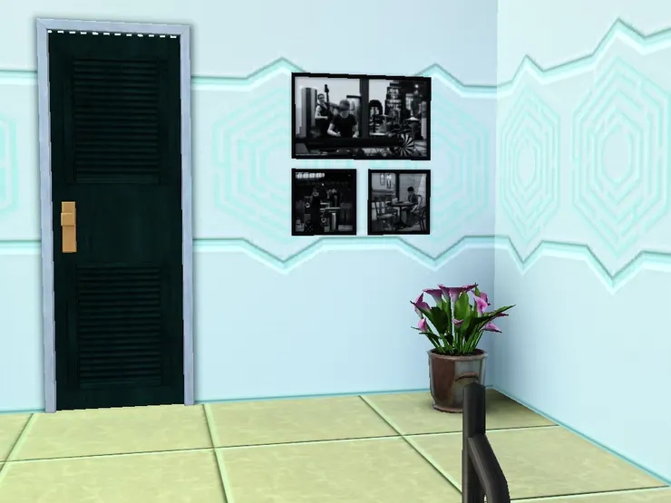 父母房間的門在另一邊，用了不同顏色。