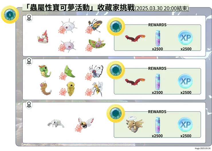 蟲屬性寶可夢活動體驗 收藏家挑戰課題