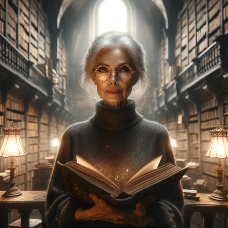 Her fingers, as they moved gracefully over the spines of the books, carried the gentleness of a breeze.