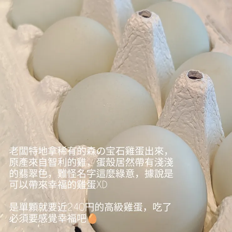 森之寶石的雞蛋外殼是淡淡的翡翠色