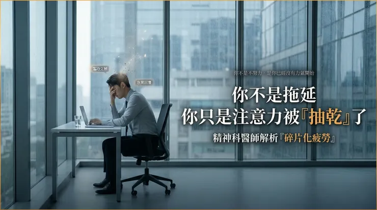 大腦的認知負荷是有極限的。很多時候看起來像拖延,其實是因為不斷切換任務,導致注意力早在開始前就被「抽乾」了。