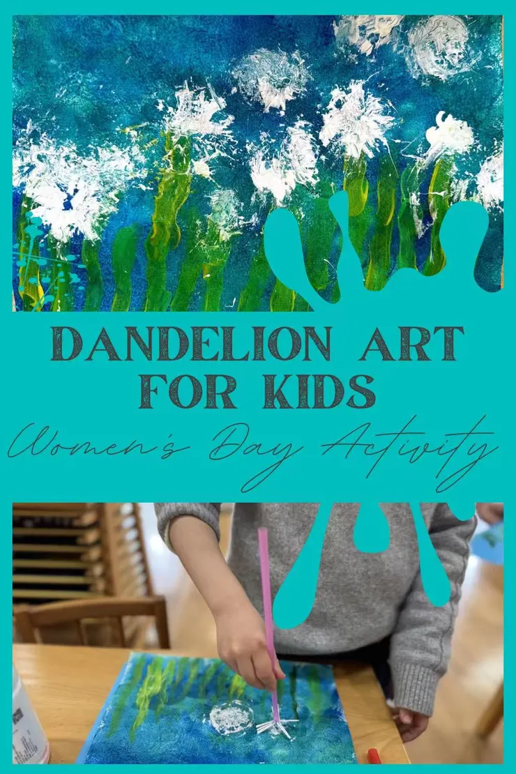 婦女節蒲公英幼兒園繪畫