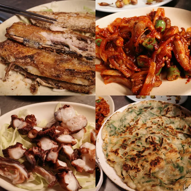 白帶魚&辣鰻魚&章魚&韭菜煎餅