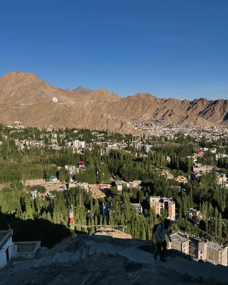 從 Shanti Stupa 香提佛塔眺望列城