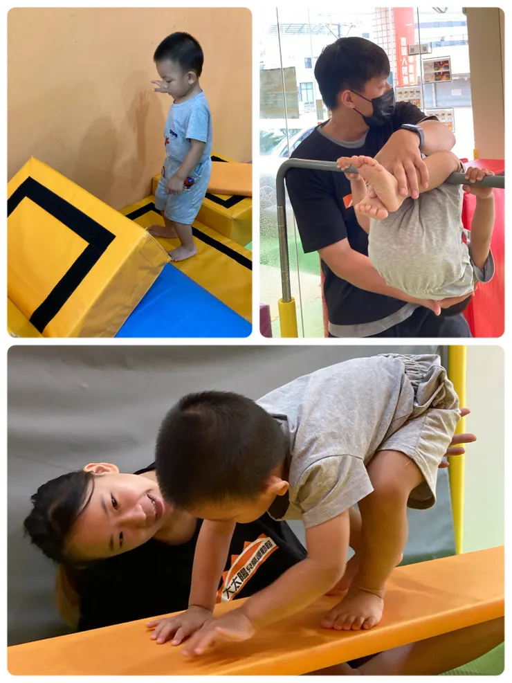 在教練們親切地引導後，小孩也漸漸放開心胸的一起玩！