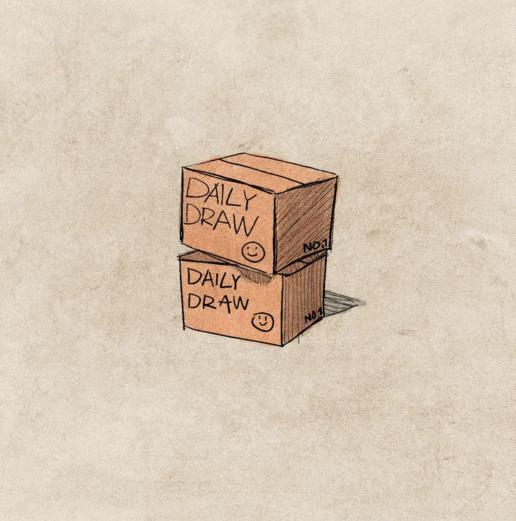 看到紙箱畫紙箱。