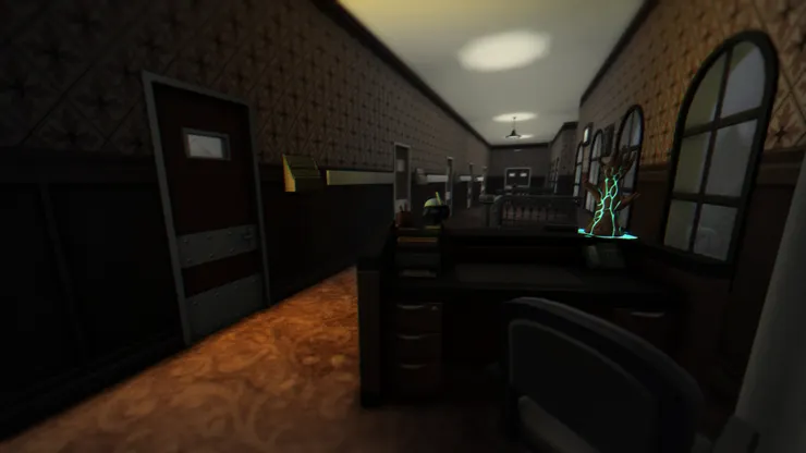 這個接待台上放著假髮帽，這張椅子也是拿掉了