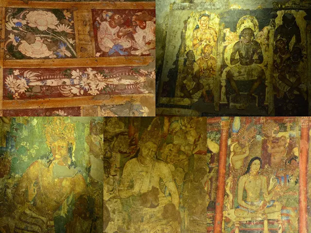 阿姜塔石窟裡的壁畫相當吸睛