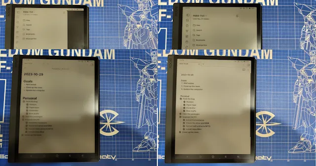 Boox Tab Ultra C在Big Sur Aesthetic及Minimal Eink模式間比較