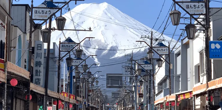 富士吉田商店街，圖片取自富士吉田市観光ガイド