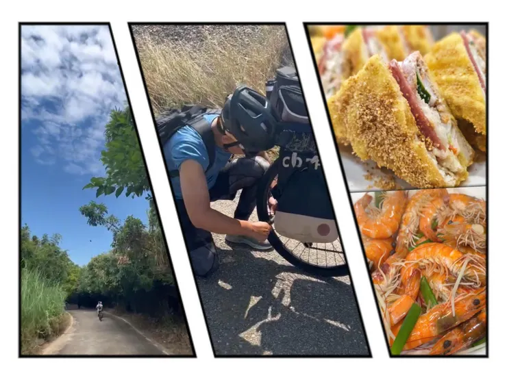 後龍溪自行車道/打車胎氣/海鮮餐