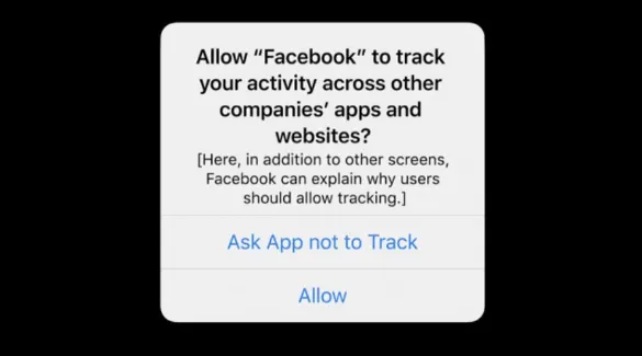 以 Facebook 為例- App 追蹤透明度之視窗提示