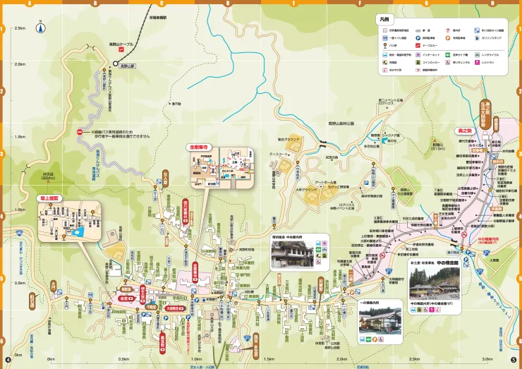 高野山地圖(來源:一般社団法人高野山宿坊協会)