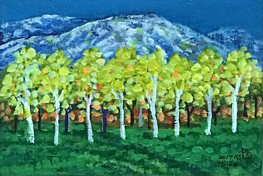 真作 謝孝德 Hsieh Hsiao-De 水彩画 1987 台湾