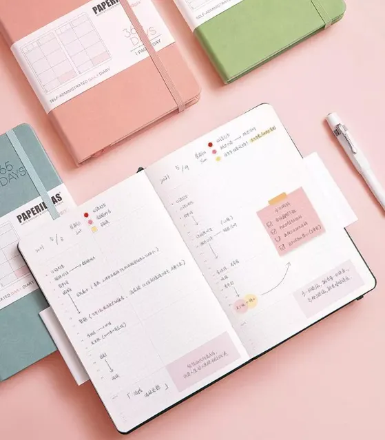 PAPERIDEAS A5子彈筆記本 365DAY自填日計劃 綁帶基礎款 與成功有約的子彈筆記術