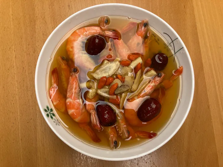 當時自己做的紹興醉蝦