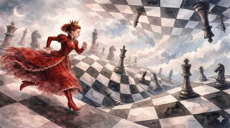 紅皇后仍持續在鏡中世界裡奔跑