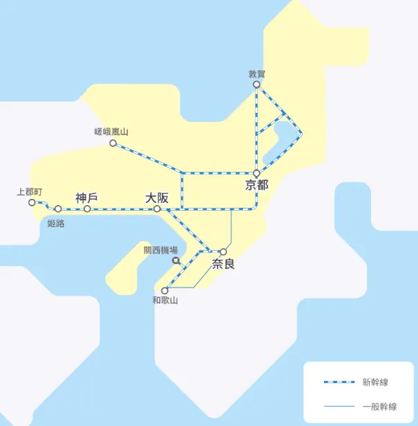 JR關西地區鐵路周遊券範圍 source:KKday