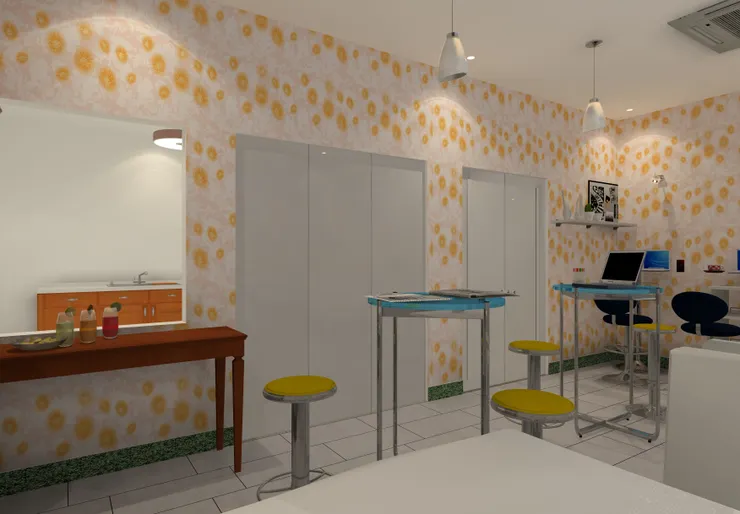 這是兩扇趟門。左邊靠近出菜處的是廚房的門，另一扇是餐廳的出入口。有時我喜歡用趟門，比較省位置。可是這裏顯示不到。