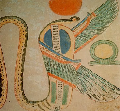 下埃及守護女神瓦吉特的眼鏡蛇形象壁畫