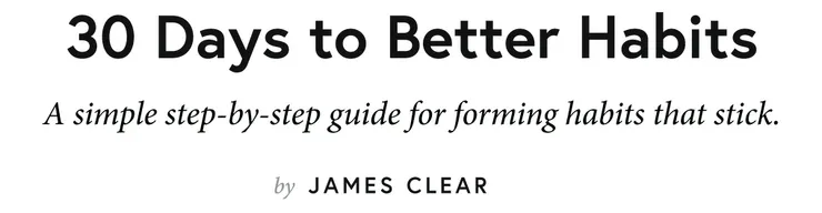 30 Days for Better Habits