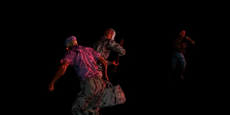 每個拿到黑色皮包的人，都想獨占皮包，黑吃黑。（圖片來源：https://vrfilmlab.tw/movie/black-bag/）