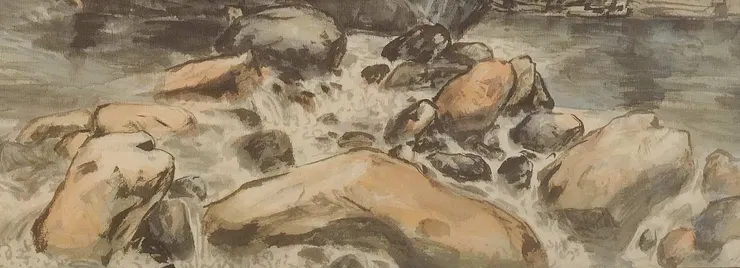 〈石隙疏淺〉局部－碎石