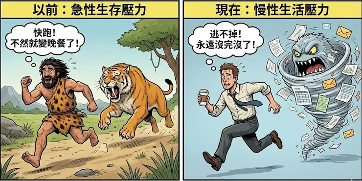古代與現代人面臨的壓力是不同的