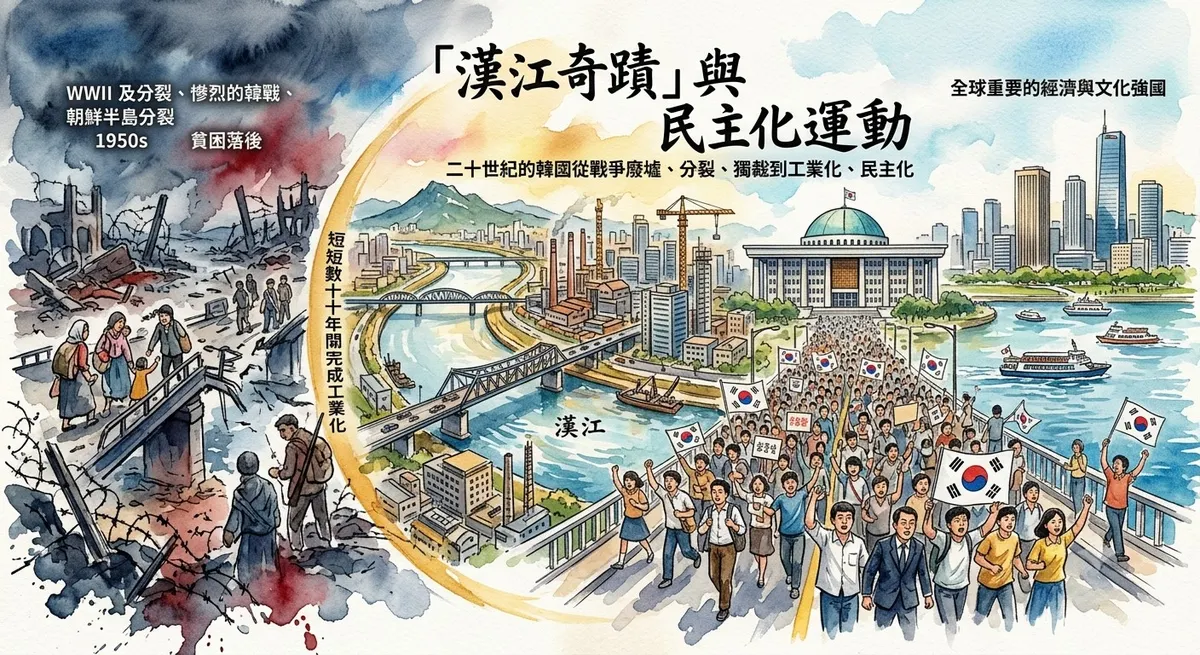 韓國歷史】現代奇蹟：民主化與漢江奇蹟｜普普文創
