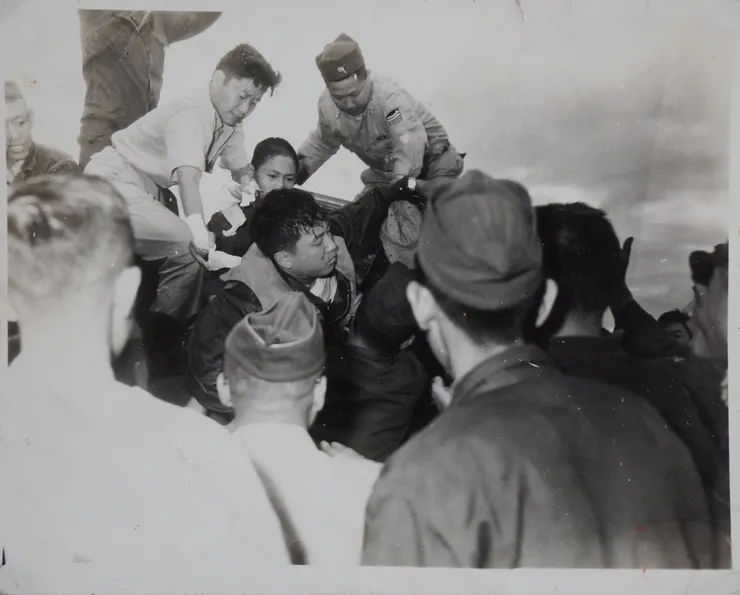 反共義士李顯斌投誠事件現場照。圖片來源：國家文化記憶庫