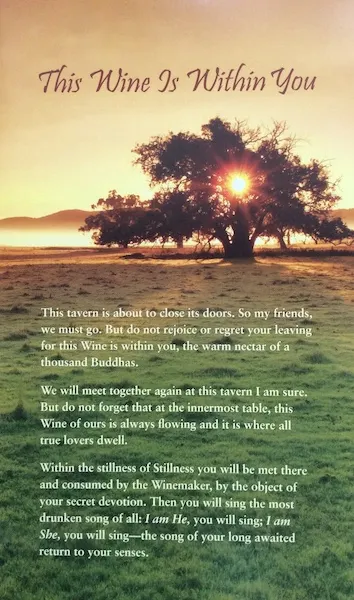 阿迪亞香提 retreat 結業時給學員的卡片信箋